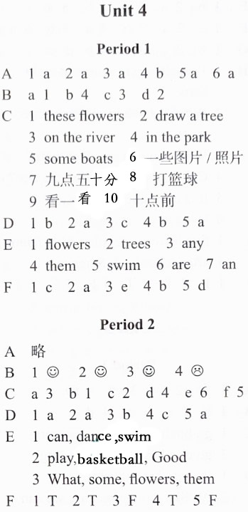 Unit 4 Drawing in the park课课练答案